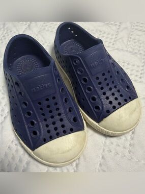 Native Jefferson Slip-On Toddler 5C Slip On Shoes Navy Blue White